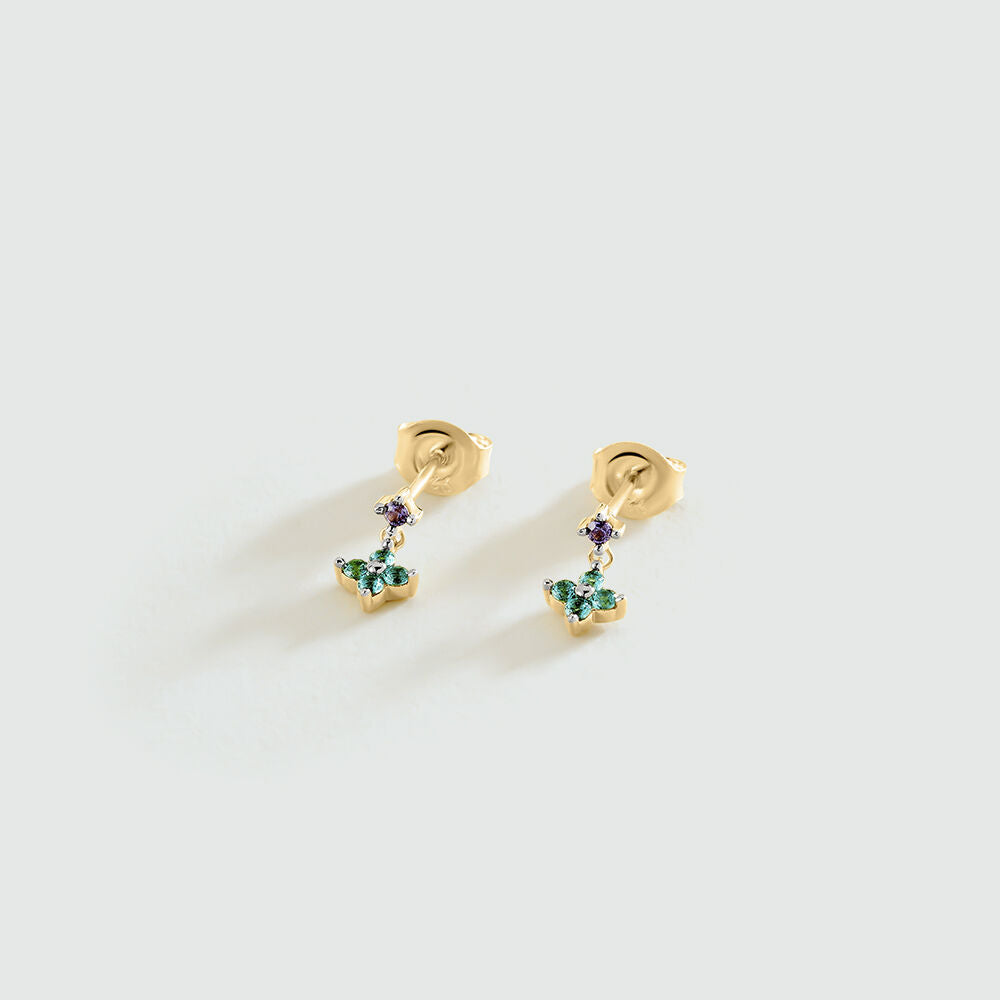 Boucles d'oreilles puces BELOVED - Multicolore / Doré - 1