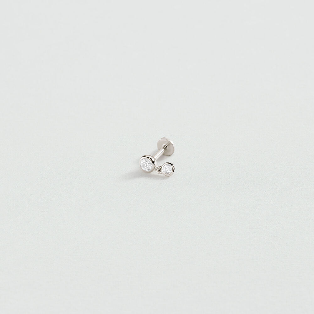 Piercing puce MIX & MATCH - Cristal / Argenté - 1