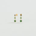 Boucles d'oreilles pendantes BELOVED - Vert / Doré - 1