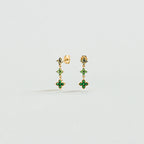 Boucles d'oreilles pendantes BELOVED - Vert / Doré - 1