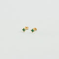 Boucles d'oreilles puces BELOVED - Vert / Doré - 1