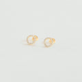 Boucles d'oreilles puces RONDOU - Cristal / Doré - 1