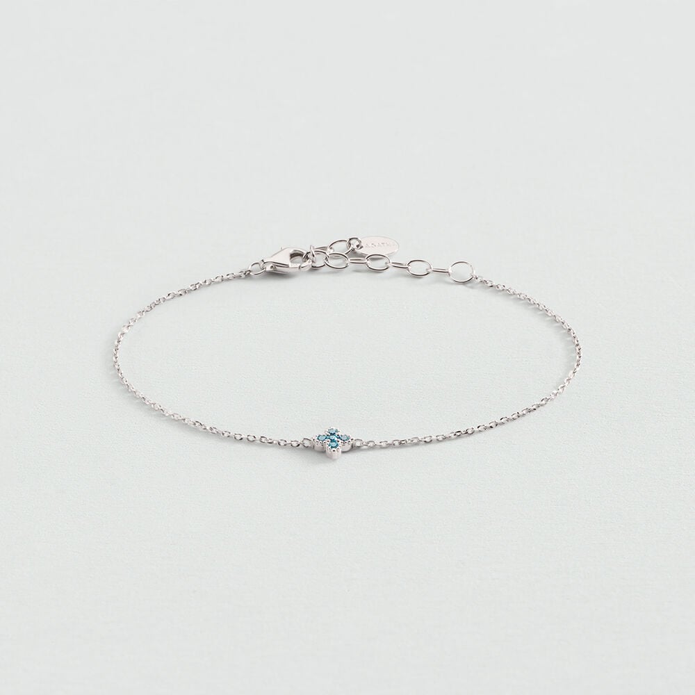 Bracelet souple BELOVED - Argent / Bleu vert - 1