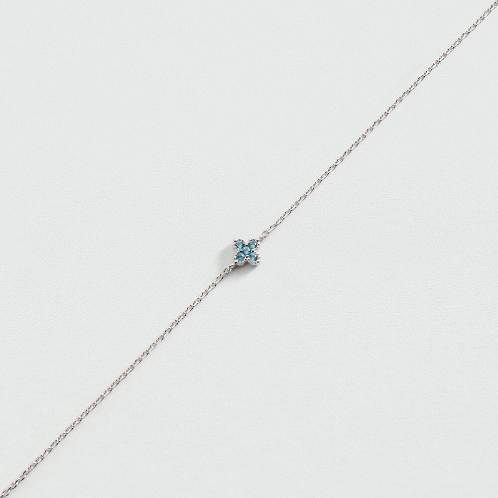 Bracelet souple BELOVED - Argent / Bleu vert - 2