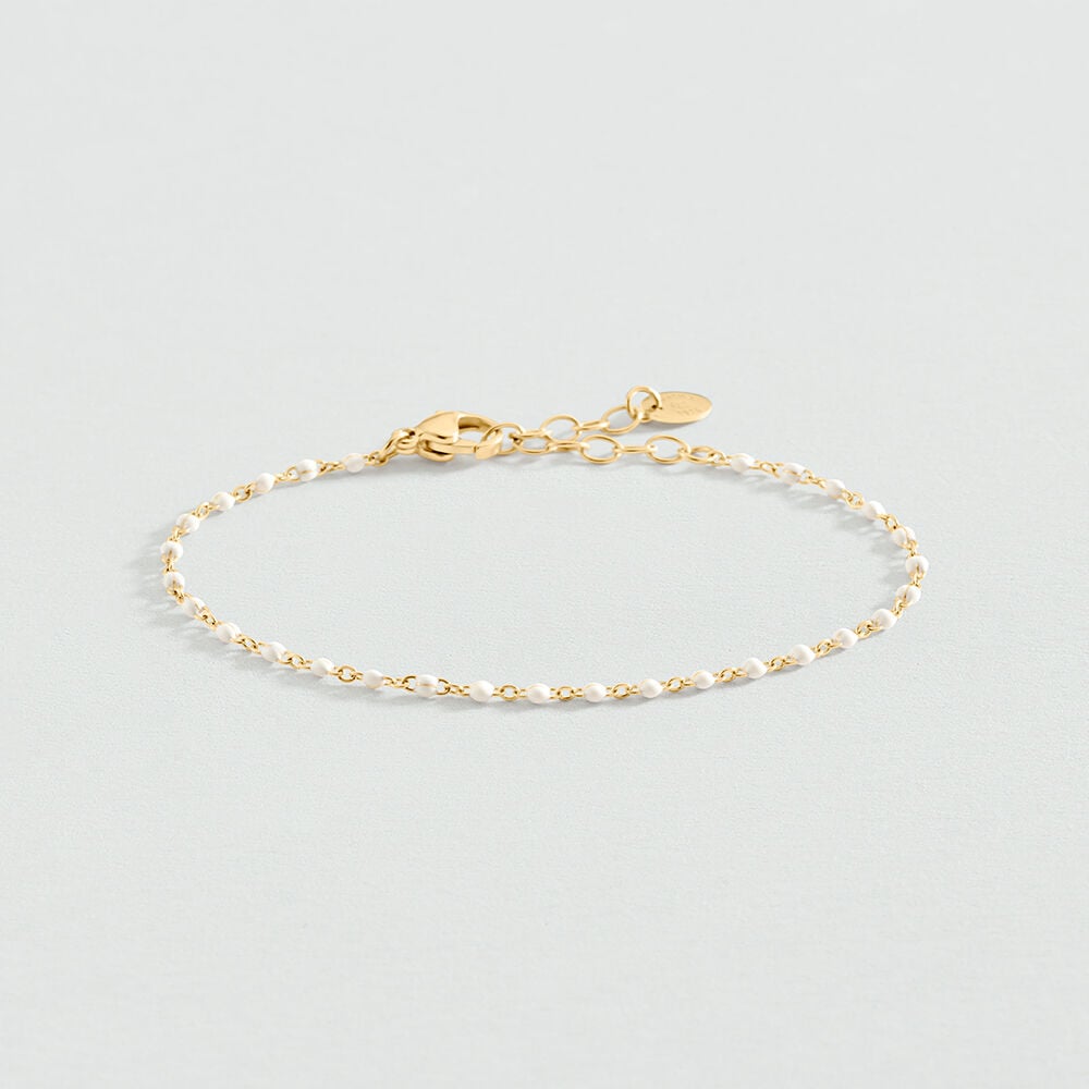 Bracelet souple SMARTY - Blanc / Doré - 1
