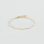 Bracelet souple JASMIN - Doré / Blanc - 1