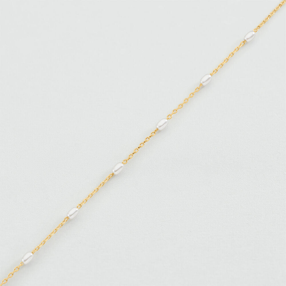 Bracelet souple JASMIN - Doré / Blanc - 2