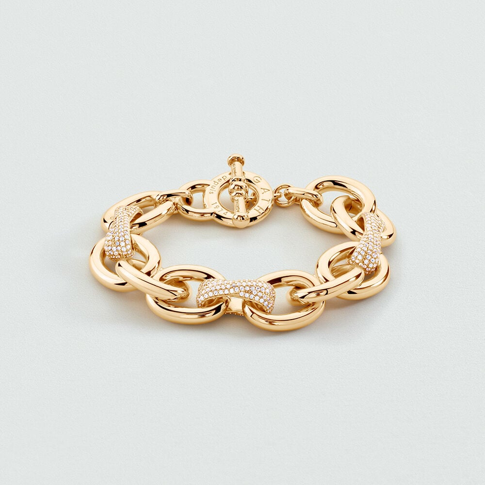 Bracelet souple XOXO PAVÉ - Cristal / Doré - 1