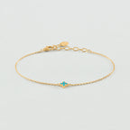Bracelet souple BELOVED - Turquoise / Doré - 1