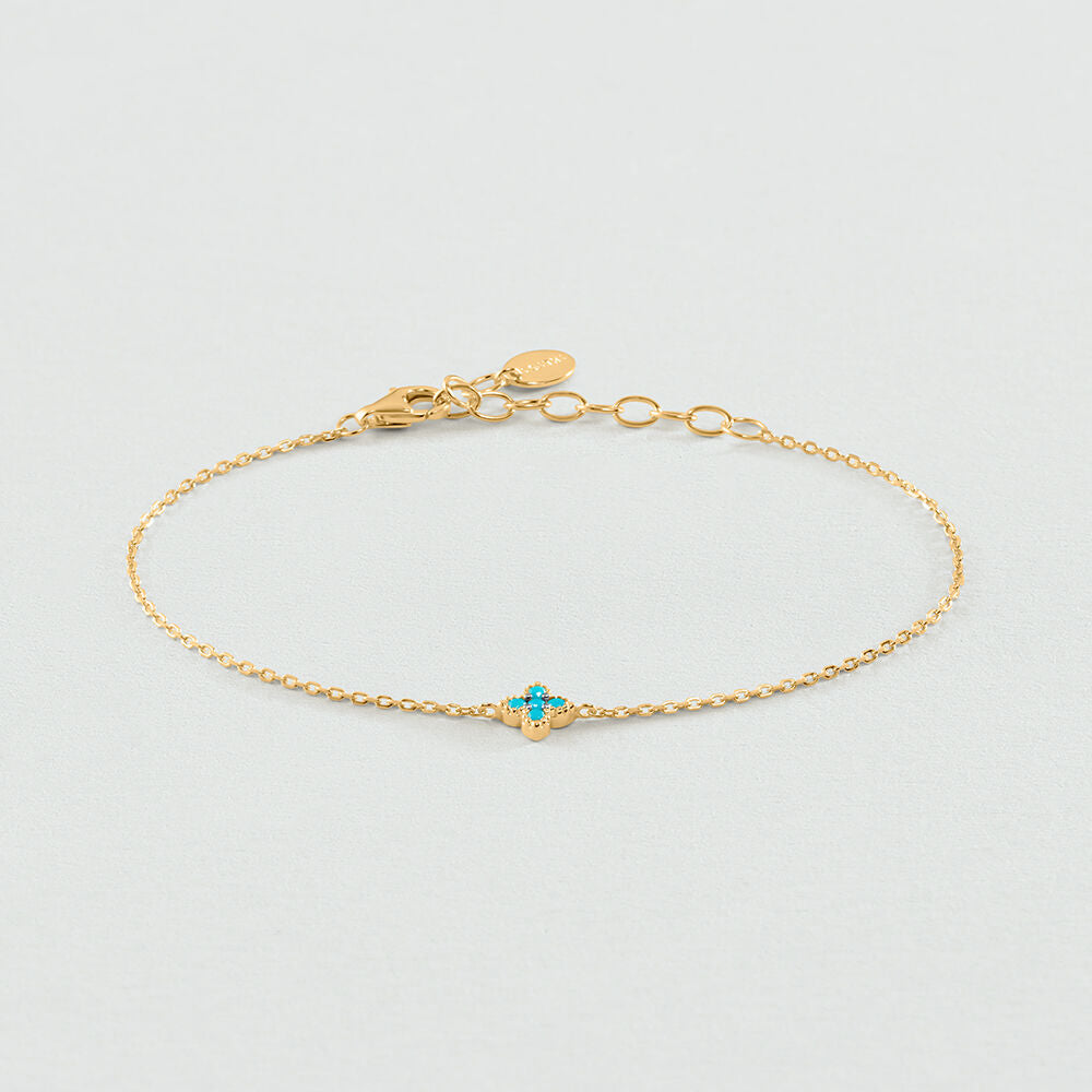 Bracelet souple BELOVED - Turquoise / Doré - 1
