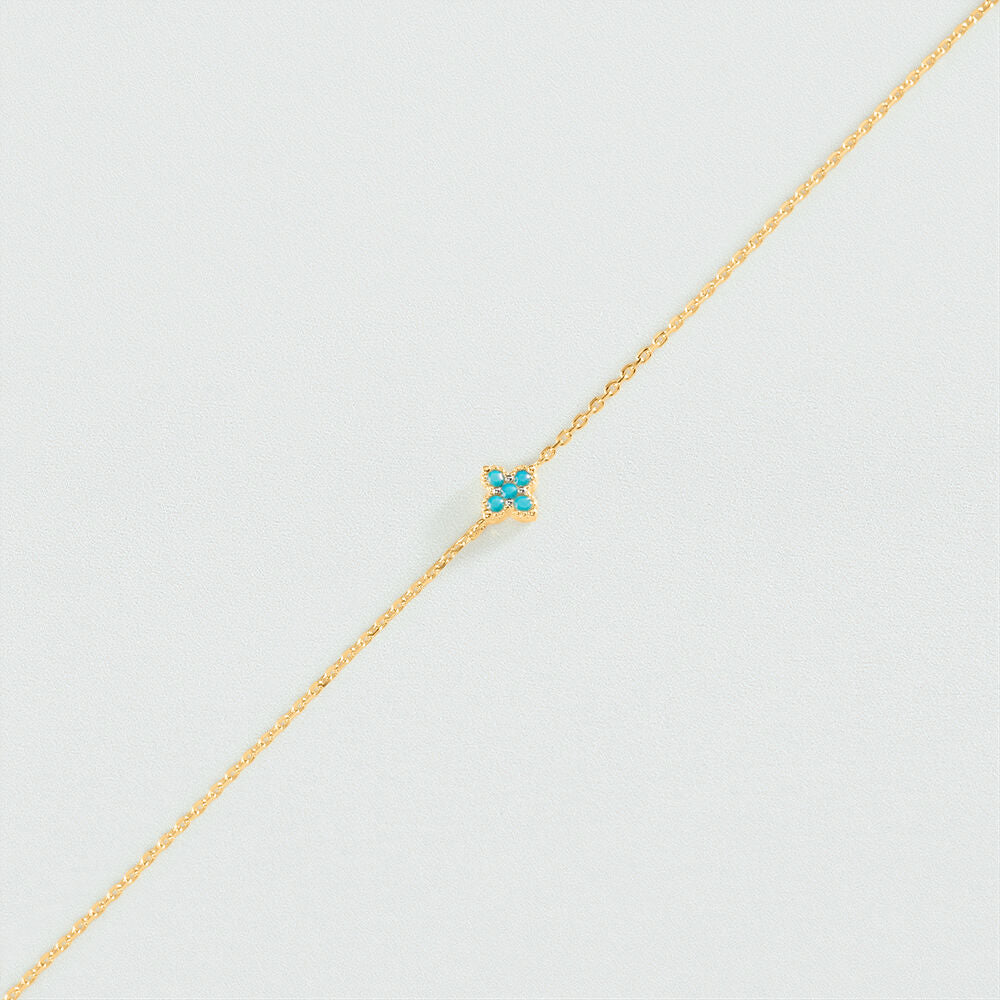 Bracelet souple BELOVED - Turquoise / Doré - 2