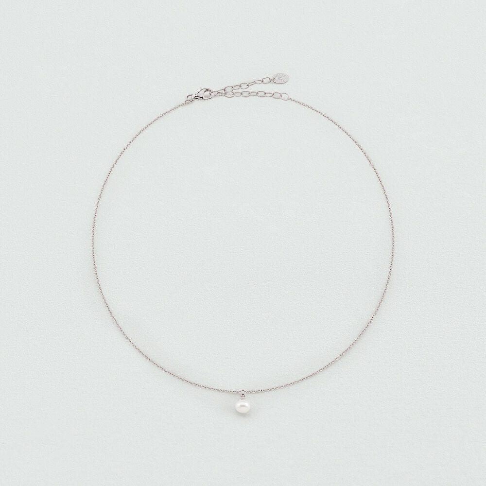 Collier court PERLYS - Perle / Argenté - 2