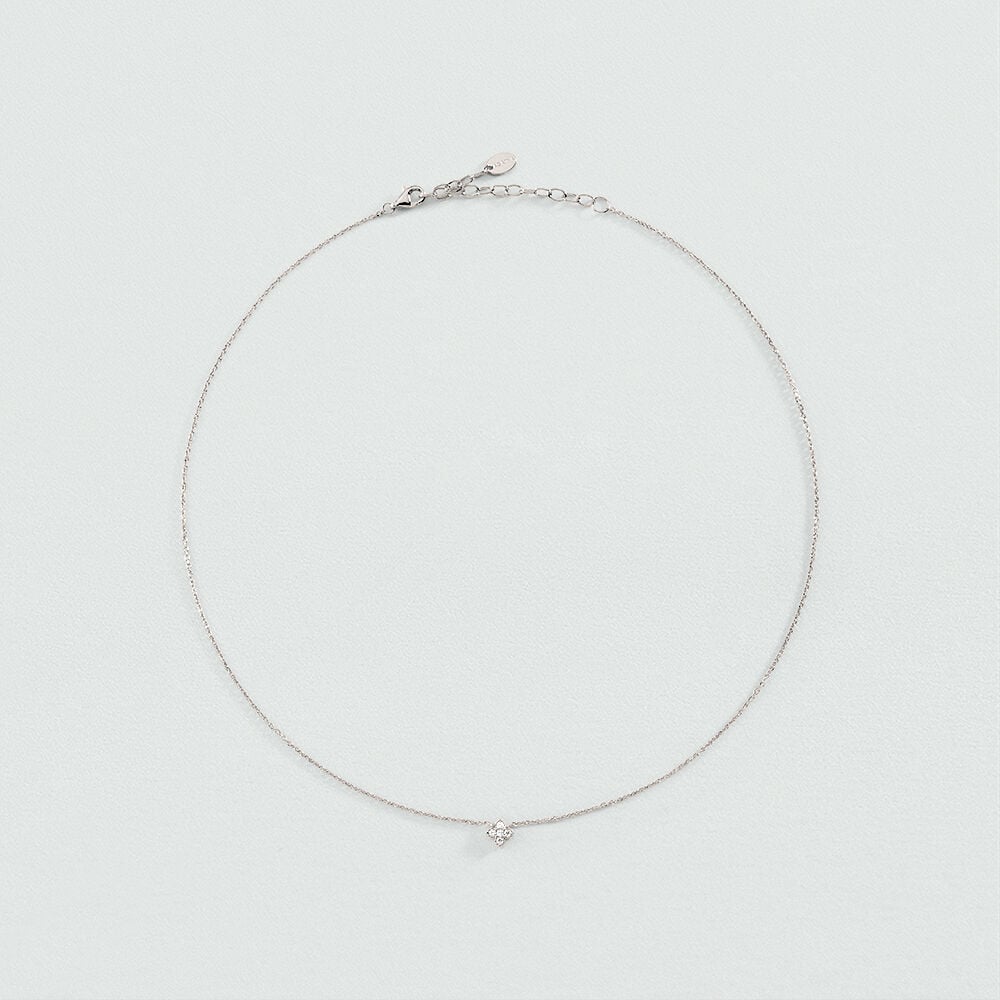 Collier court BELOVED - Cristal / Argenté - 2