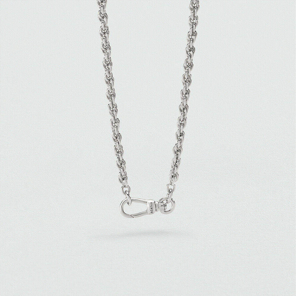Collier mi-long CHAÎNE CORDE - Argenté - 1