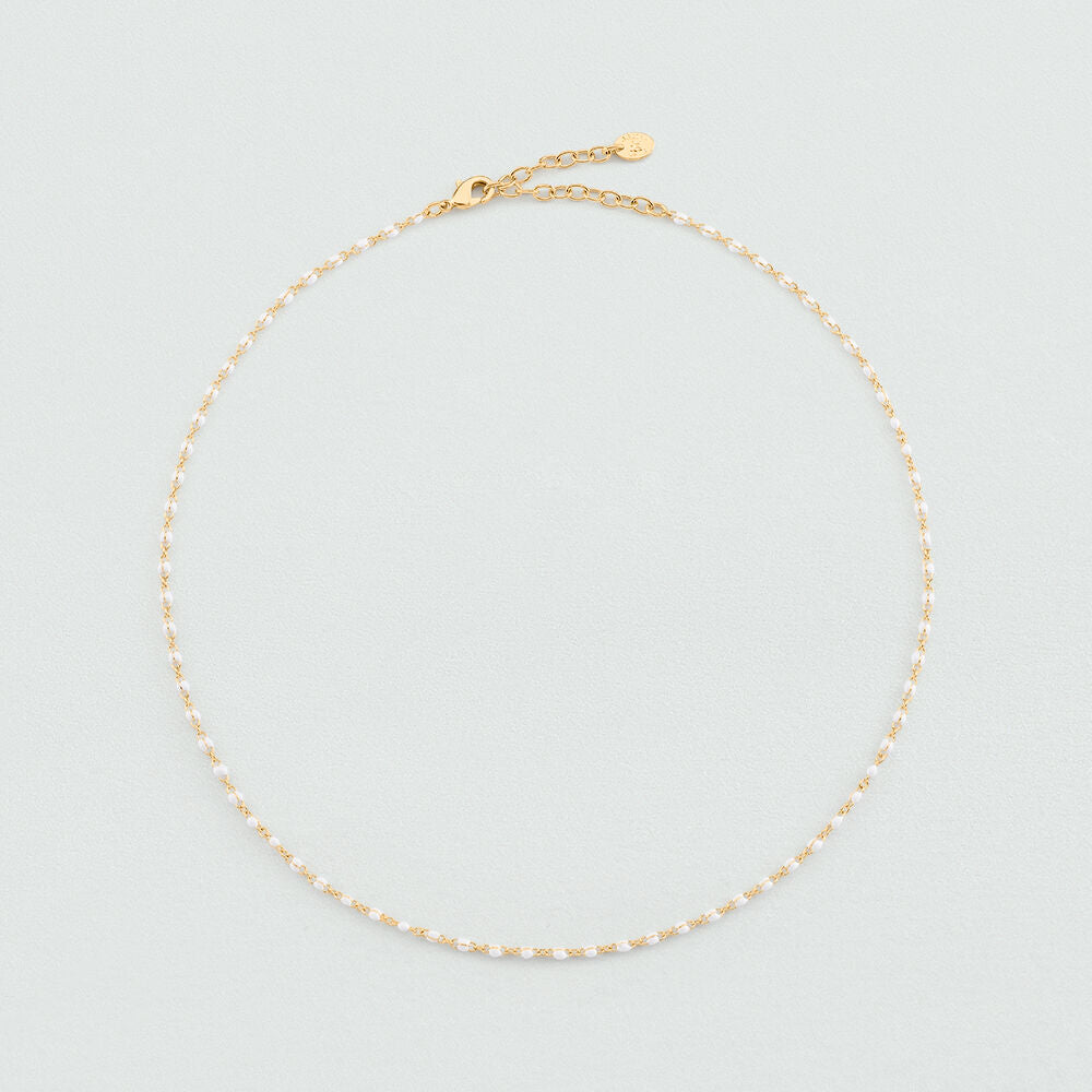 Collier court SMARTY - Blanc / Doré - 2