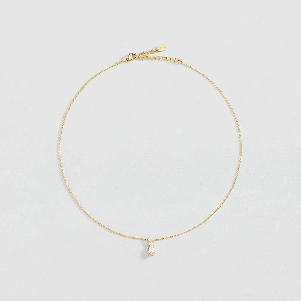 Collier court CANDY - Cristal / Doré - 2