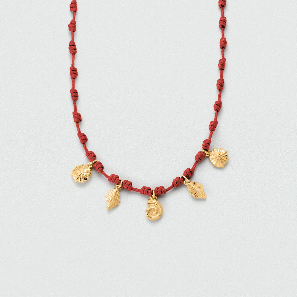 Collier court CALYPSO - Rouge / Doré - 1