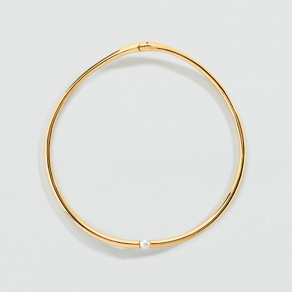 Collier court TORQUE PERLE BATIGNOLLES - Perle / Doré - 1