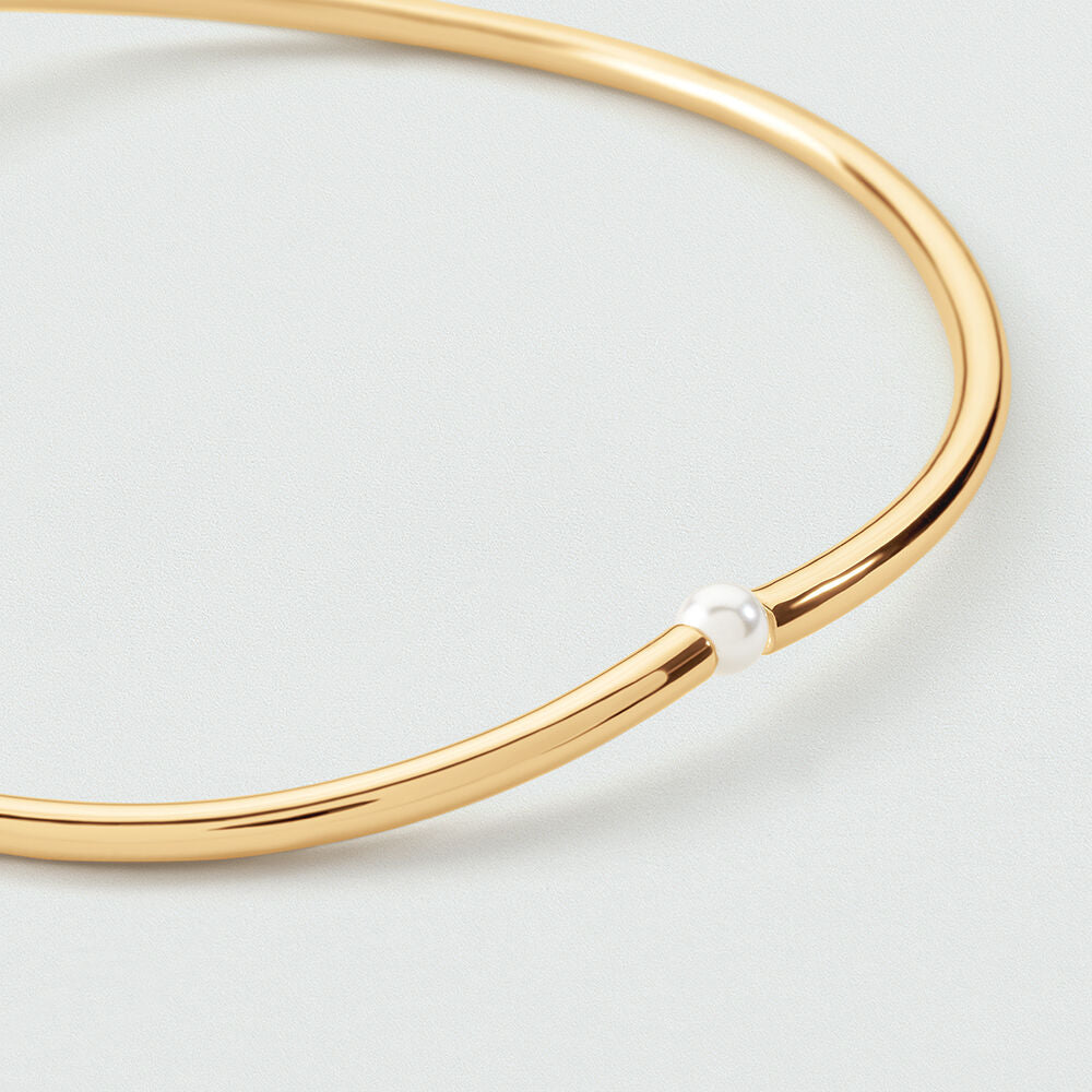 Collier court TORQUE PERLE BATIGNOLLES - Perle / Doré - 2