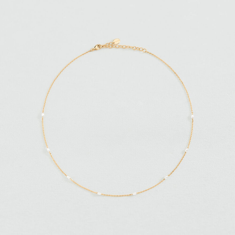 Collier court JASMIN - Doré / Blanc - 2