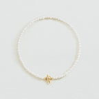 Collier court PERLE - Blanc / Doré - 2