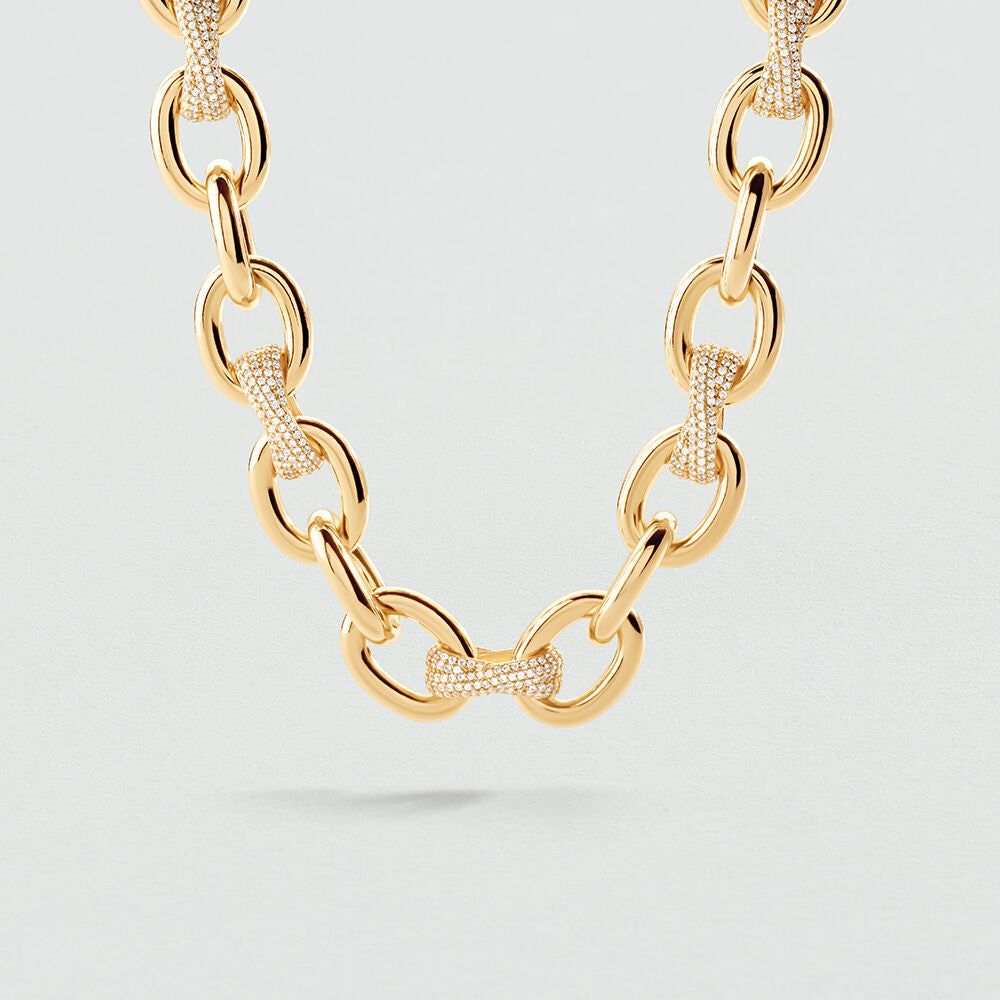 Collier court XOXO PAVÉ - Cristal / Doré - 2