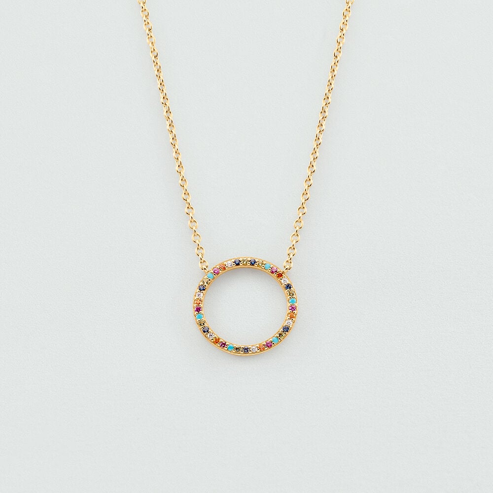 Collier court RAINBOW - Multicolore / Doré - 1
