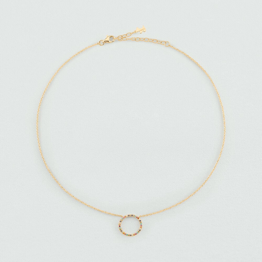 Collier court RAINBOW - Multicolore / Doré - 2