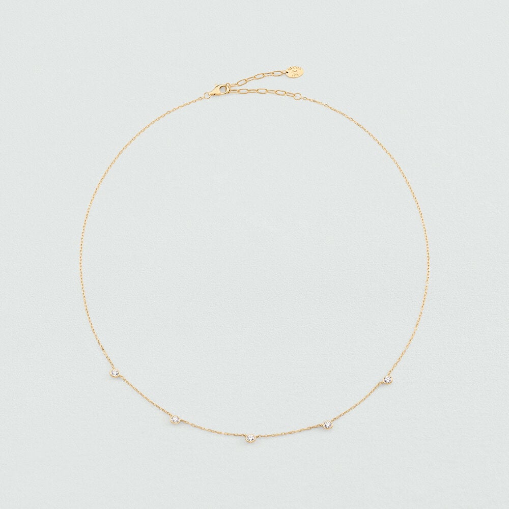 Collier court BRILLANT - Cristal / Doré - 2