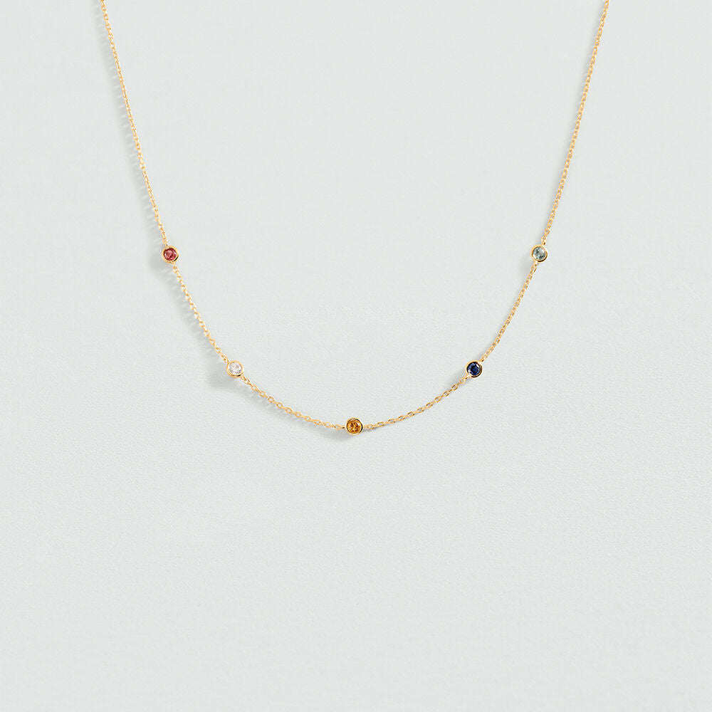 Collier court BRILLANT - Multicolore / Doré - 1