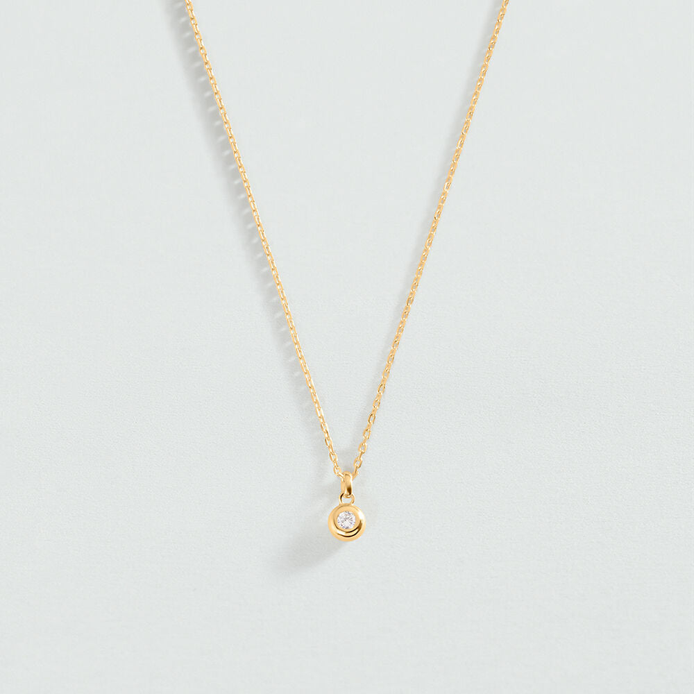 Collier court ODÉON - Cristal / Doré - 1