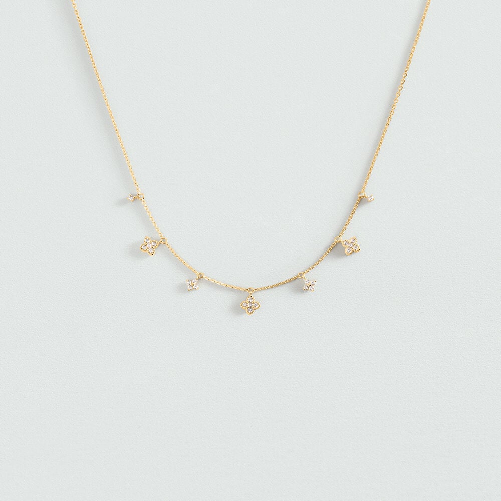Collier court BELOVED - Cristal / Doré - 1