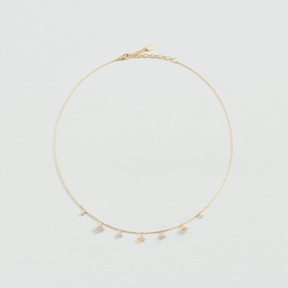 Collier court BELOVED - Cristal / Doré - 2