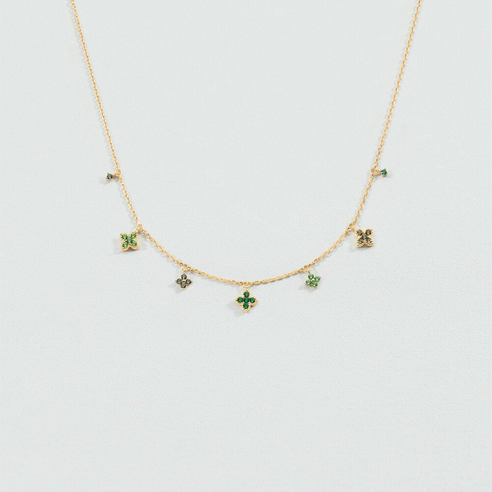 Collier court BELOVED - Vert / Doré - 1