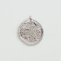 Pendentif MÉDAILLE MARTELÉE - Argenté - 1