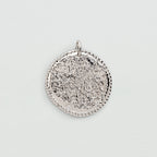 Pendentif MÉDAILLE MARTELÉE - Argenté - 1