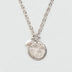 Pendentif MÉDAILLE MARTELÉE - Argenté - 2