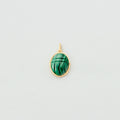 Pendentif SCARABÉE MALACHITE - Vert / Doré - 1