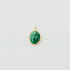Pendentif SCARABÉE MALACHITE - Vert / Doré - 1