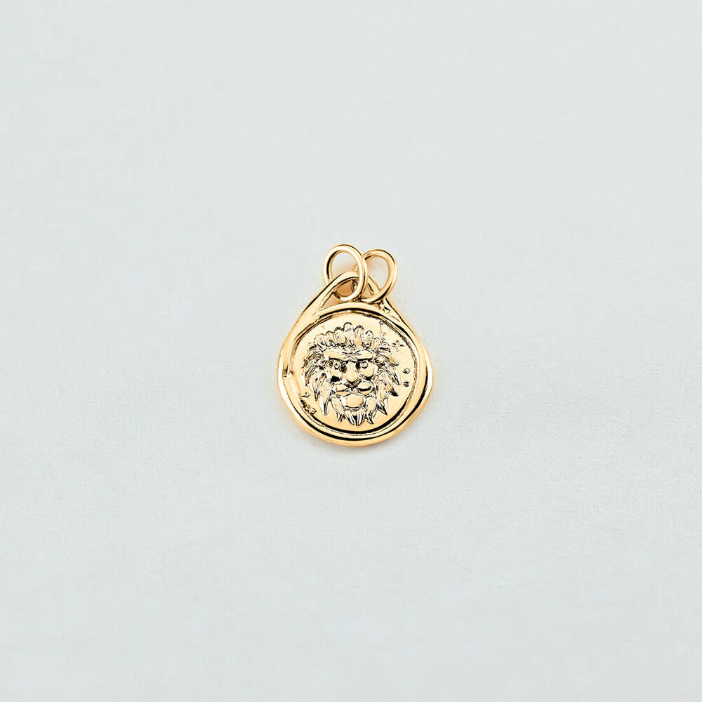 Pendentif LION ZODIAQUE - Doré - 1