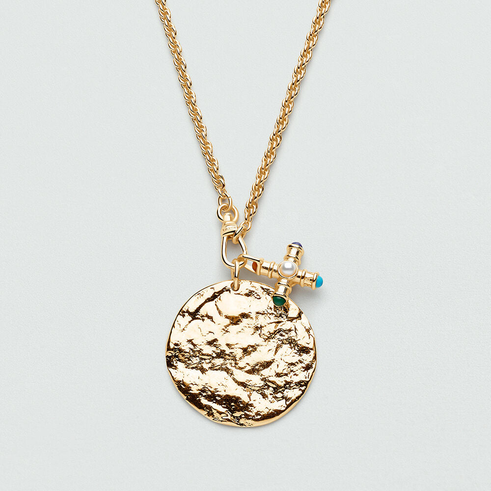 Pendentif MÉDAILLE MARTELÉE - Doré - 2
