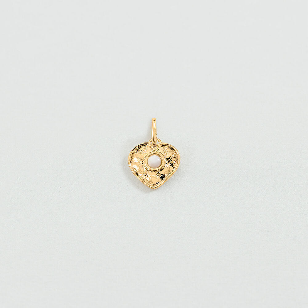 Pendentif COEUR NACRE - Doré / Blanc - 1