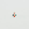Pendentif PAMPILLE CRÉOLE CROIX PIERRES NATURELLES - Multicolore / Doré - 1