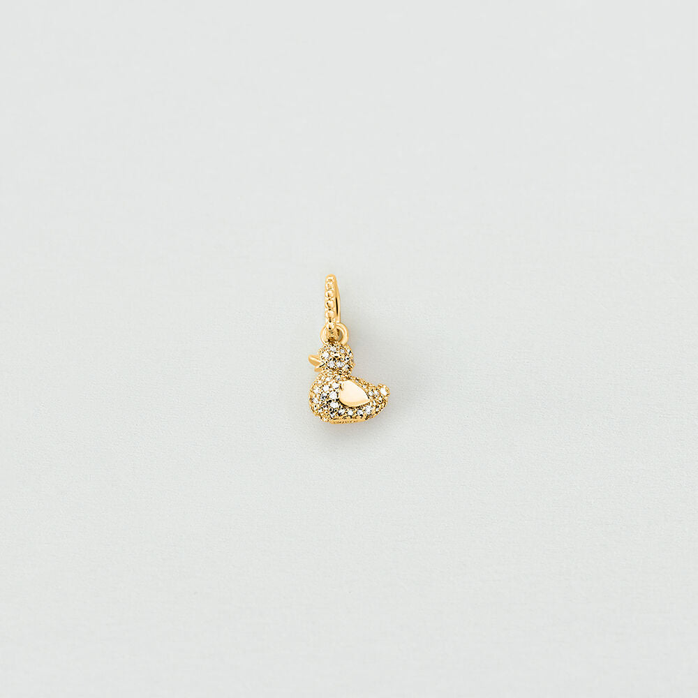 Pendentif PATITO PAVÉ - Cristal / Doré - 1
