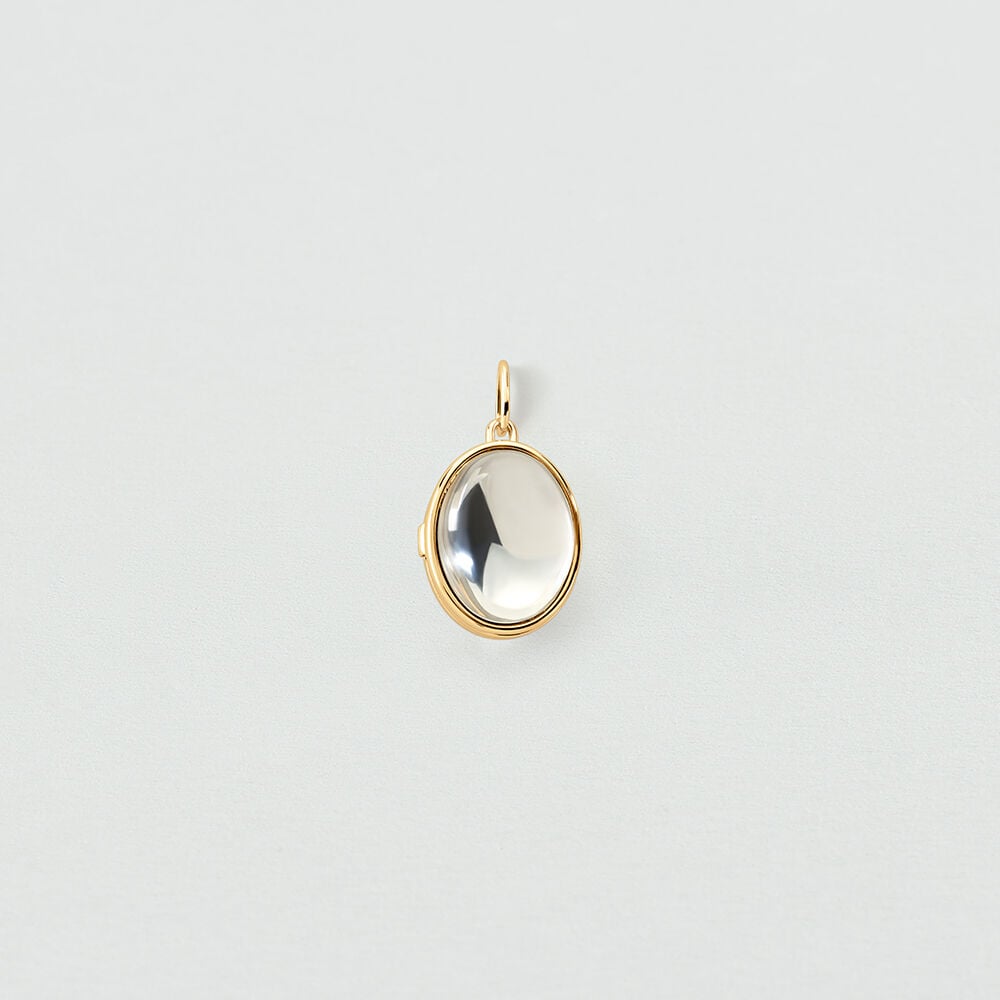 Pendentif MEDAILLON PERLE - Cristal / Doré - 1