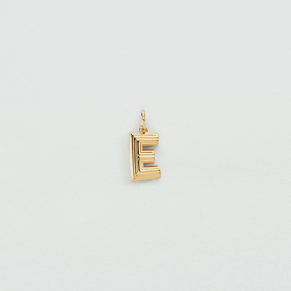 Pendentif LETTRE E - Doré - 1