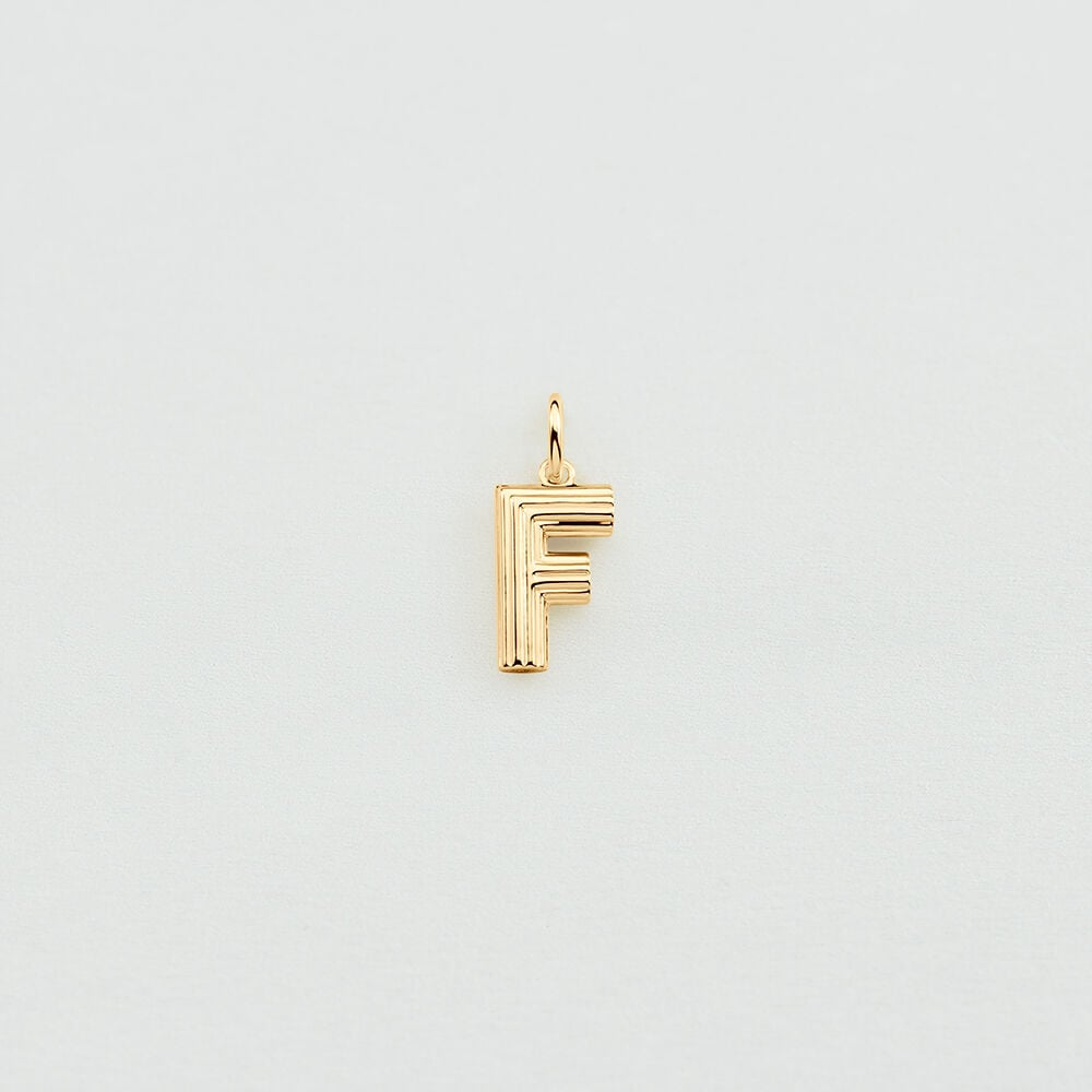 Pendentif LETTRE F - Doré - 1