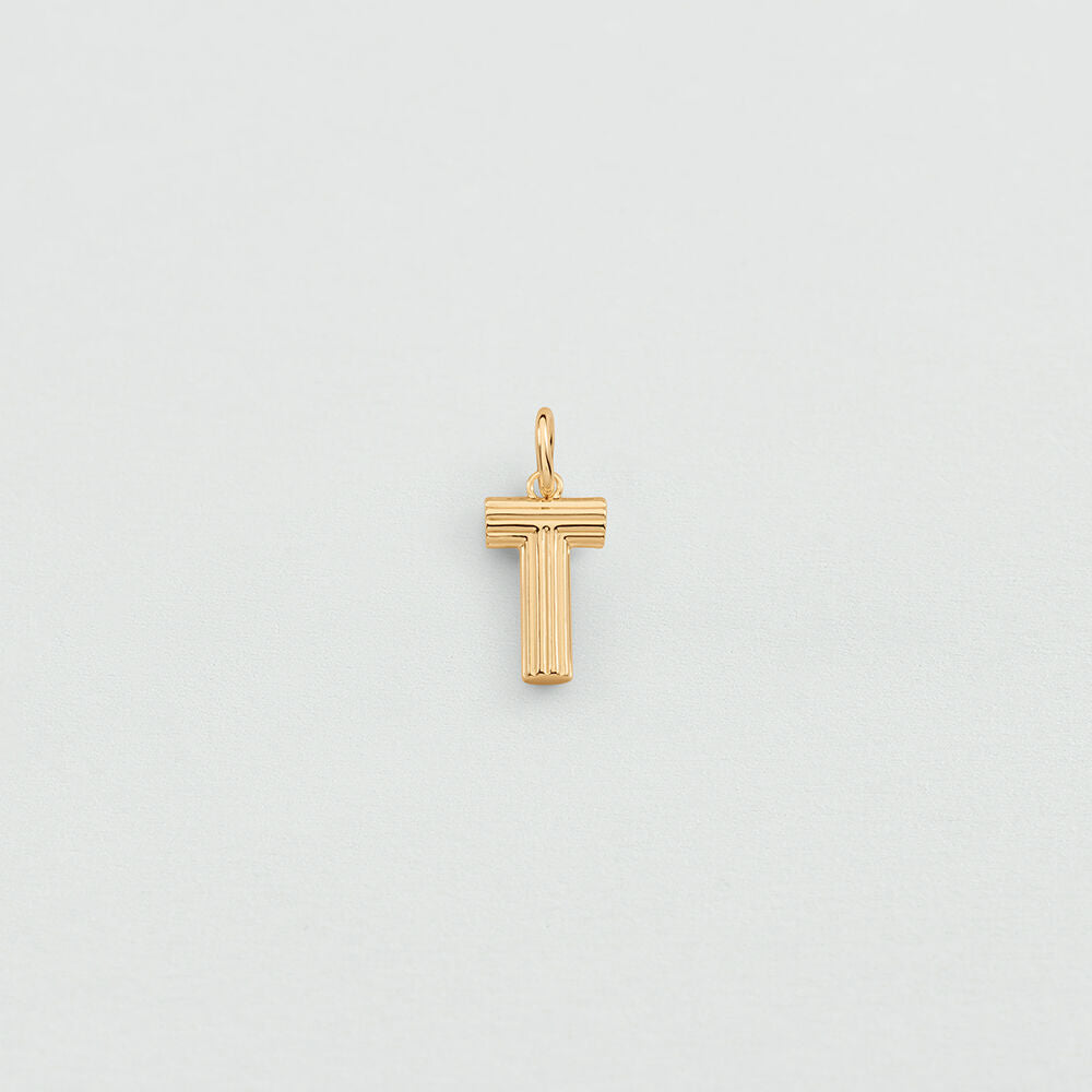 Pendentif LETTRE T - Doré - 1