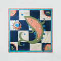 Foulard COTON PANGEA - Bleu / Rose - 1